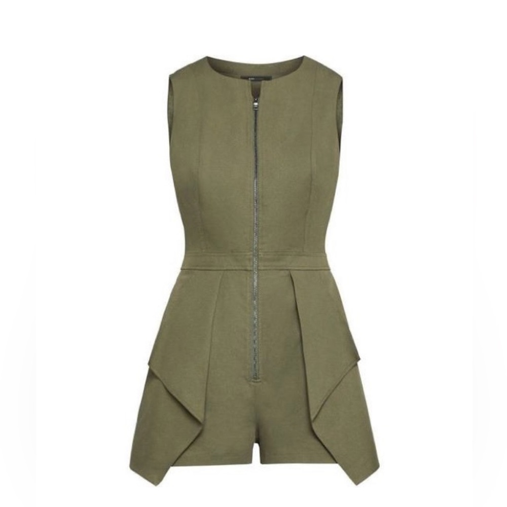 BCBG Max Azria Green Zip Romper